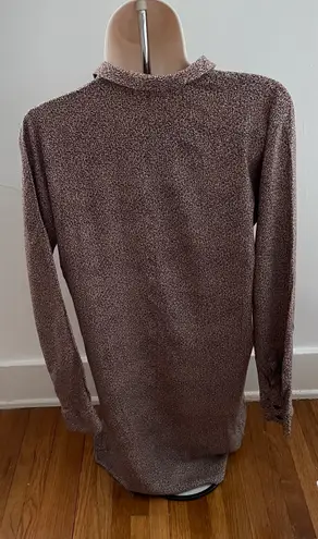 COS Wool Blend Marled Brown Collared Button Down Midi Shirt Dress, size XS