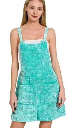Zenana Outfitters Woven Double Gauze Acid Washed Romper
