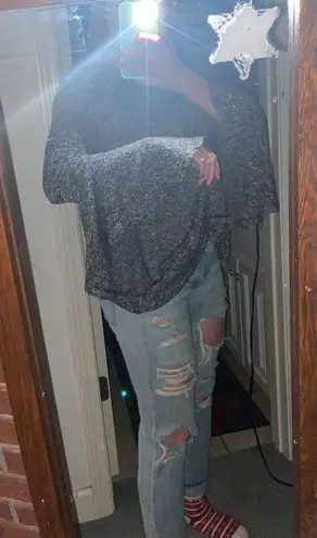 Flare Sleeve Sweater Gray