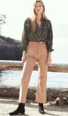 DOEN Maritime Corduroy Pants Women’s Size 25 Organic Cotton Patch Pockets USA Tan