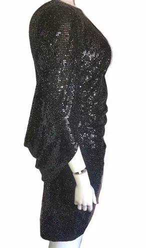R & M Richards sparkly back drape dress