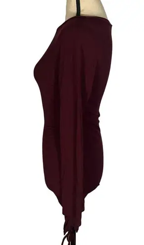 BB Dakota  Steve Madden Burgundy Ruched Ribbed Bodycon Dress Women's Size Medium