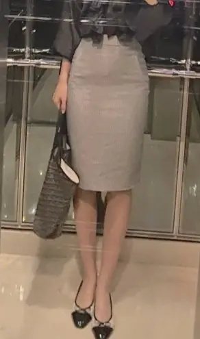 Napist Women's Work Office Business Stripes Pencil Skirt