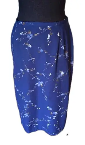 Laura Scott Petite Blue Floral Skirt – Size 6P