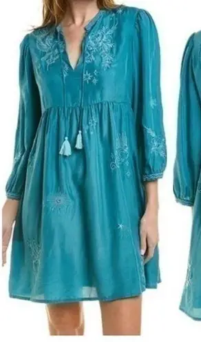 Johnny Was silk “Christy Flowy” tie front dress NWT (oversized)