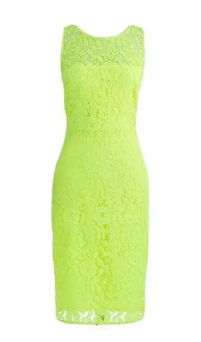 J.Crew NWT  Collection Lace Sheath in Neon Citron Yellow Sleeveless Dress 4 $148