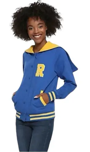 Riverdale blue yellow varsity cheerleading jacket sweatshirt hoodie XL NWT