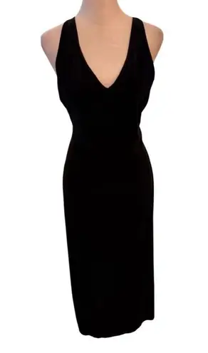 Frederick's of Hollywood Black Sleeveless Velvet Midi Dress Size M