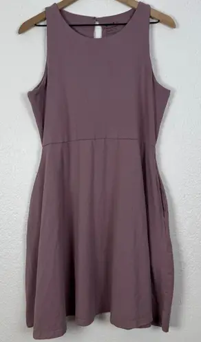 Pact Organic Cotton Sleeveless Fit & Flare Pocket Mini Dress Lilac Casual XL