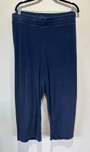 J. Jill wide leg pants size 4X blue cropped elastic waist terrycloth lounge