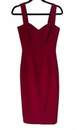 Dress the Population Nicole Sweetheart Neck Bodycon Midi Dress Garnet XS