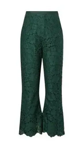 Equipment Ange Bistro Green Cropped Flare Lace Trouser Pants Size 6