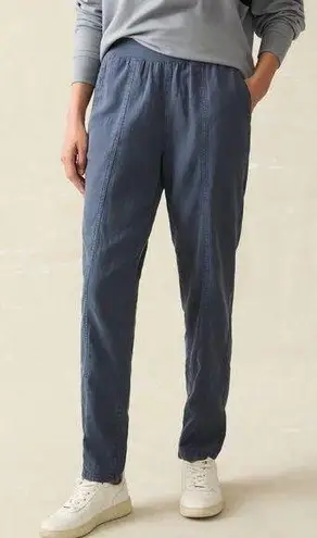 Faherty The Arlie Day Pant Navy Blue Medium Linen Cotton Blend Pull On