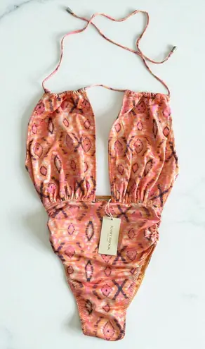 Ramy Brook Printed Annka One Piece Bathing Swimsuit Size Large NEW NWT
