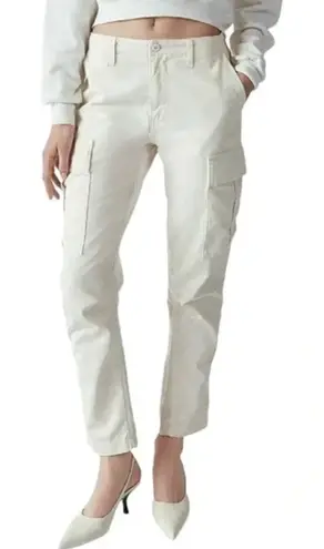 RE/DONE Originals Sz 27 Off White Cargo Pant Jeans Women's Cotton Straight Leg