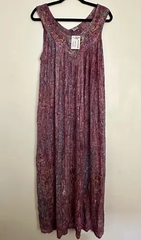 Aura Purple Bohemian sleeveless Maxi Dress Free Size