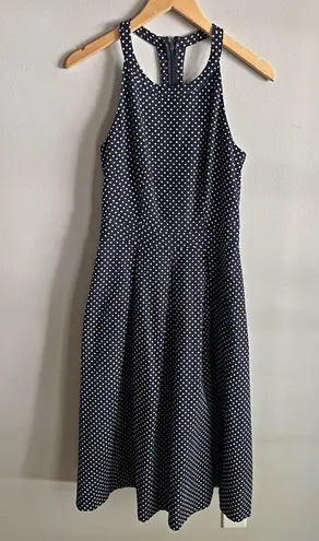 The Limited Navy Polka Dot Halter Dress Size 2 | Fit & Flare Retro Sleeveless