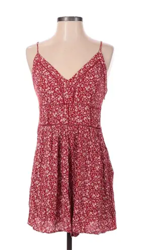 American Eagle Red And White Floral Romper