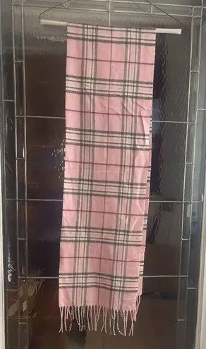 Cashmink V Fraas West Germany Scarf Pink Blk White 52" L 11.5" W Soft RN66349