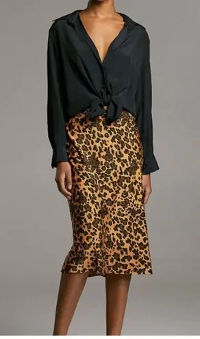 Babaton EUC Aritzia Leopard Midi Slip Skirt Size 0