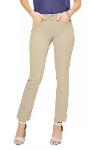 NYDJ Sheri Slim Ankle Jeans Straw Beige Khaki Stretch Lift Tuck NWT Women's 12