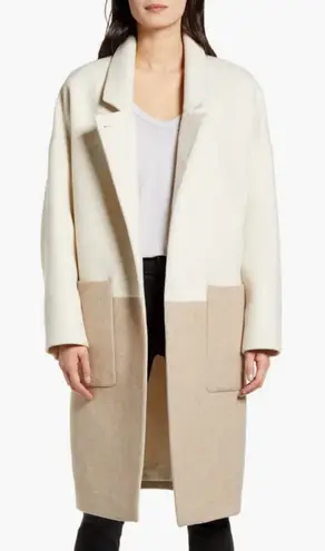 ALLSAINTS Rylee Oversized Wool Midi Dress Coat In Ecru White Sz M