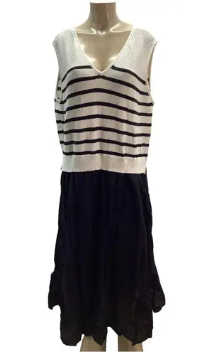 Occasions Size 3X Striped Black and White Sleeveless Maxi Dress. New With Tags.