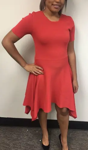 TY-LR The Odessa women’s asymmetrical Knit dress in Rust size small S