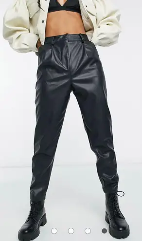 Faux Black Leather Tapered Pants Size 6