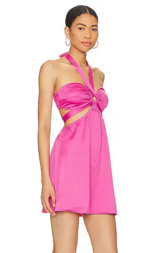 MORE TO COME Kristen Halter Mini Dress in Pink Size XL