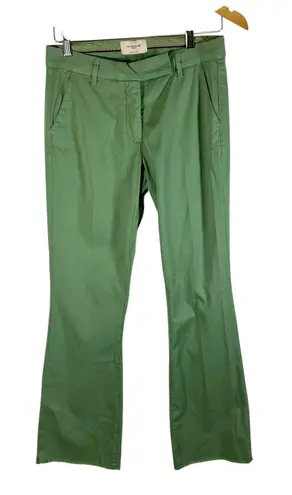 VIA MASINI 80 Firenze Green Cropped Flare Trousers Made in Italy Size 42