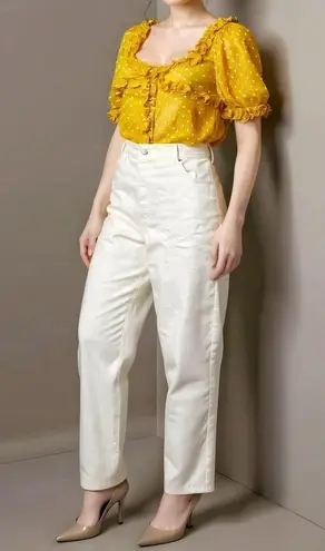 Sézane Wood Top, Printed Peas Saffron, FR36/US4