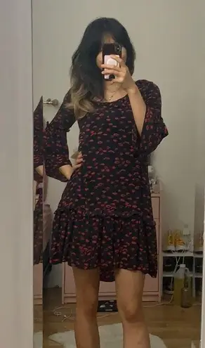 Love moschino silk lips print dress