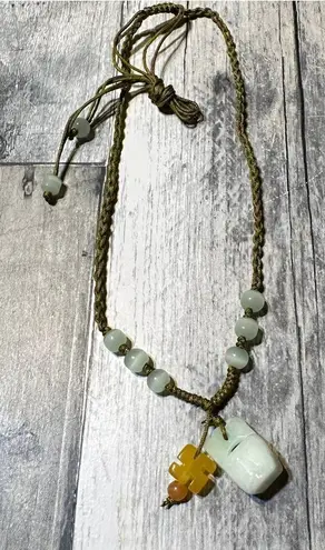 Jade Adjustable Silk Necklace Red