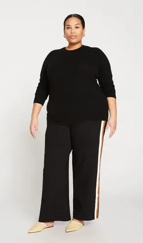 Universal Standard Stephanie Wide Leg Stripe Ponte Pants Black W/Stripe 3XL NWT