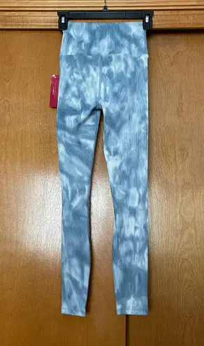 Carbon 38 Blue Tie Dye Ribbed High Rise Leggings