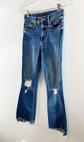 Mother The Insider Crop Step Chew Jeans Dancing On Coals Blue 24