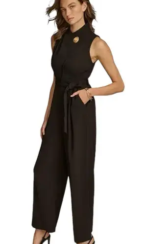 Donna Karan NWT Women's Mock-Neck Belted Jumpsuit Bk 6