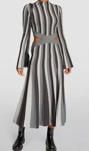 NWT Acler $395 Gray Knit Cutout Maxi Aspen Dress Size L