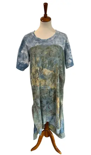 Painted Threads Painted Oyster Handmade Tiedye Hi Low MIDI Dress