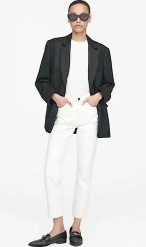 ANINE BING Sonya Straight Leg Jean Off White 29