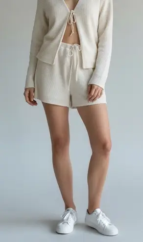 SABO Cream Waffle Knit High Waisted Shorts Women’s Size 2