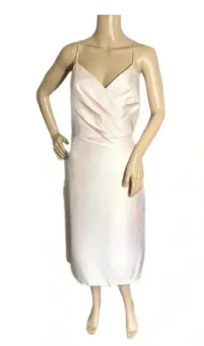 Alfred Sung NWT D777 Satin Twill V Neck Cocktail Dress In Blush Pink Size 12