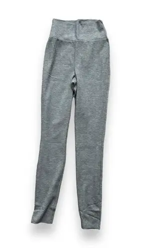 We Wore What  Stretch High Rise Gray Thermal Waffle Leggings Heather Grey Medium