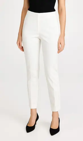 Piazza Sempione Emanuela White Cotton Blend Side-Zip Trousers Made in Italy