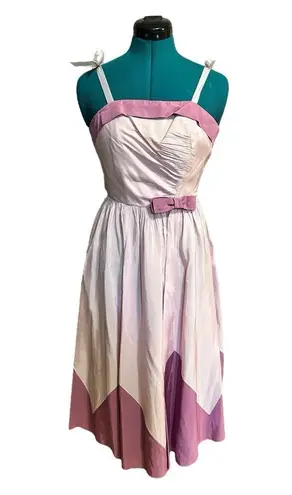 Vintage 1950's Blue Candi Jones Cali Party Prom DRESS Gown Fit & Flare Petticoat Purple