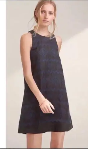 Aritzia  Wilfred Trompette Embroidered Geometric Linen Sleeveless Dress Black XS