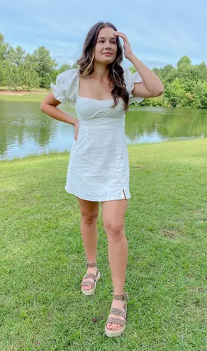 Here Comes To Sun Dress White Size M