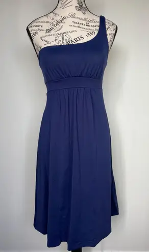 Susana Monaco indigo blue one shoulder empire waist dress size S small NWT