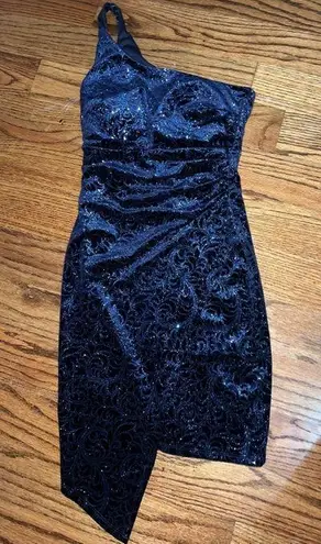 Honey and Rosie Blue Sparkly Short Dress - Image 1